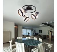 Spot De Plafond Lampe Rondelle Métal Noir Corde De Chanvre Big.Light