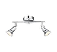 Spot de plafond LED Lampe de plafond Abat-jour métallique poinçonné Chrome L 25 cm Salon