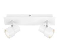 Spot de plafond LED projecteur rotatif et pivotant 2x GU10 par 5W blanc brillant
