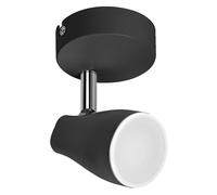 Plafonnier LED Applique Murale Spot Pear Noir 1 X 4,3W GU10 Blanc Chaud Pivotant