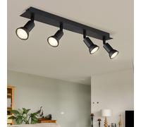 Spot de Plafond Luminaire Sportif Plafonnier 4 Flammes Cuisine Mobile Noir GU10