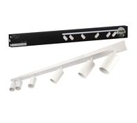EDO Spots de Plafond Orientable Weiß MALGA 6, Plafonnier 6 Spots avec Douille GU10, Éclairage de Plafond Moderne, Luminaire Plafonnier 230V, Barre de Spot sans Ampoules pour Salon Chambre à Coucher