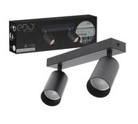 Spot de plafond - MALGA - BLACK - 2 lampes - GU10 - Aluminium noir