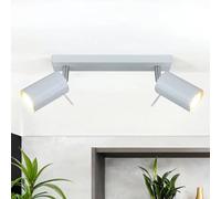 Spot de plafond métal blanc salon cuisine couloir L: 30 cm GU10 max 40 watts 2 lampes plafonnier orientable moderne salle à manger RING