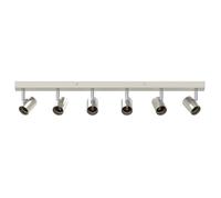 Spot de plafond moderne - vidaXL - Nickel - 73x6,5x11,5 cm - Métal - 6 sources de lumière - Pivotable