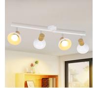Spot de plafond - NETTLIFE - 4 ampoules - Blanc - Douilles E14 - Têtes orientables 350°