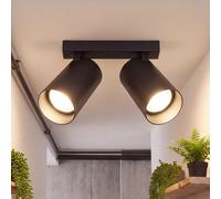 Spot De Plafond Noir Moderne 2X GU10 Lampe De Plafond Réglable Hall Salon
