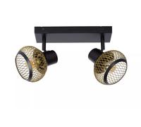 Spot De Plafond Noir Or Hall Réglable E14 Luminaire De Plafond 2 Flammes