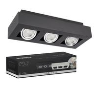 Spot de plafond triple LED lampe en saillie OSMIN 3 noir tête réglable EDO
