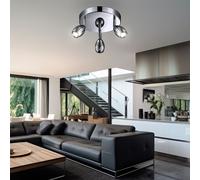 Spot de Plafond Plafonnier LED Chrome Luminaire de Cuisine Mobile D 20 CM