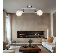 Spot de Plafond Plafonnier Luminaire Sportif 2 à Flammes Verre Couloir Mobile L