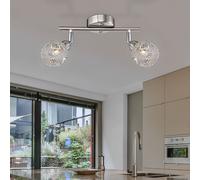 Spot de Plafond Plafonnier Luminaire Sportif 2 Flammes Réglable Chrome L 25,5 CM