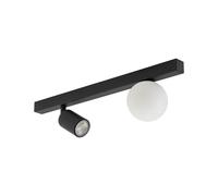 Spot de Plafond Plafonnier Réglable 49 CM Noir Blanc GU10+G9 Verre Métal