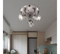 Spot de Plafond Plafonnier Suspension Pivotant 3 à Flammes Métal Nickel Mat