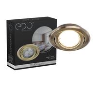 EDO DAIRA BRASS Luminaire encastré rond en cuivre, Spot orientable, Luminaire plafonnier LED, Éclairage de plafond adapté aux LED halogènes, Spot de plafond EDO777302