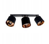 Spot De Plafond Réglable Métal Tissu Noir Or E27 L:90 Cm Lampe De Plafond Bureau