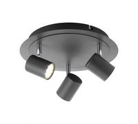 Spot De Plafond Réglable Rond D: 35 Cm Anthracite GU10 3-Flammes Lampe En Métal