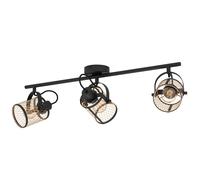 Spot DELLOW E27 3X40W en acier noir 830x180x210mm
