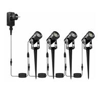 Spot d'extérieur à LED COB Luminea - Noir - Blanc chaud - 850 lm - 12 W