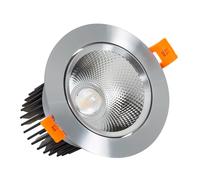 Spot Downlight LED 15W Rond COB CRI90 Coupe Ø 90 mm Argentée