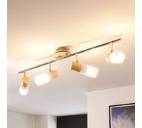 Lindby Spot Christoph (Traditionnel) en Marron Bois e. a. pour Salon & Salle à manger (à 4 lampes, E14) Lampe encastrable plafonnier applique