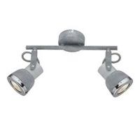 Spot de plafond plafonnier de salon gris avec spots orientables, métal gris pierre, 2x GU10, LxH 26 x 18,5 cm
