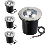 Spot Encastrable au sol à LED, 4Pcs 3W 8cm Spots Led Encastrable Exterieur Rond, IP67 Étanchéité, pour Eclairage de Chemin D'accès pour Terrasse de Jardin Escalier Garage