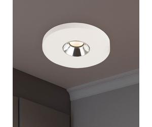 Spot encastrable en plâtre blanc, lampe de cuisine, plafonnier, lampe encastrable, chrome, LED 4,2W 200Lm blanc chaud, DxH 9x6 cm