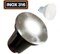 Spot Encastrable - EUROPALAMP - Inox 316 - IP65 - Ampoule GU10 5W - Blanc Froid 6000K