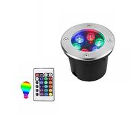 Spot Encastrable Exterieur - RGB Lumière LED Submersible, Projecteur De Sol À LED Avec Télécommande IP68 Étanche Lampe De Jardin Enterrée LED À Changement De Couleur Projecteur Encastré(12W,220v)
