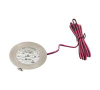Spot encastrable fixe LED 1.7W 12 V - finition inox brossé
