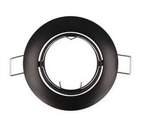 Spot encastrable GU10 Cadre de montage 35° Orientable Ø 80 mm Trou de perçage en aluminium avec douille GU5.3 12 V pour ampoules LED 50 mm G4 MR11 MR16, noir, rond