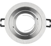 Spot encastrable GU10 Cadre d'encastrement 35° pivotant Ø85mm trou de perçage aluminium incl. douille GU10 pour ampoules LED, argent brossé, rond