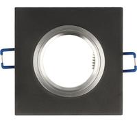 Spot encastrable GU10 Cadre d'encastrement en verre Lampe encastrée Ø75mm trou de perçage incl. douille GU10 pour LED Noir Frosted Angulaire