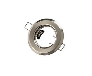 Spot encastrable GU10 - Diamètre du trou de perçage : 60 mm - En aluminium - Avec douille GU5.3 - Pour ampoule LED - Satin aluminium brossé - Rond