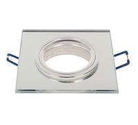 Spot encastrable GU10 en verre avec trou de perçage et douille GU10 pour ampoule LED Argenté Ø 75 mm, Eckig, GU10