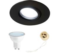 Spot encastrable LED - EDO SOLUTIONS - EDO777861-5W6500K-801038-1pak - Noir - Orientable - 5 5W 6500K IP44