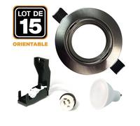 Spot encastrable LED - EUROPALAMP - GU10 - 5W - Alu brossé - Blanc Neutre 4000K