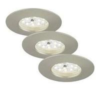Briloner Leuchten Spot encastré LED rond sans transformateur de faible profondeur de montage Seulement 30 mm, Plastique, Nickel mat, 3er Set 5 watts 7204-032