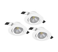 Spot encastrable moderne Saliceto en aluminium blanc 3 lumières LED 6 W 2 700 K