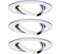 Spot encastrable - PAULMANN - 93488 Nova - jeu de 3 - LED 2700K - chrome brillant - dimmable/inclinable