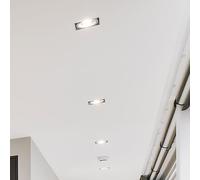 Spot Encastrable Plafonnier Encastré LED Argent IP44 Lumière de Salle Bain Carré
