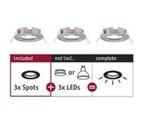 Spot encastré Choose Kit de base fixe IP44 rond 78 mm max. 3x10W 230V gradable Acier brossé Acier brossé G
