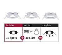 Spot encastré Choose Kit de base fixe IP44 rond 78 mm max. 3x10W 230V gradable Blanc dépoli Blanc dépoli G