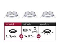 Spot encastré Choose Kit de base fixe IP44 rond 78 mm max. 3x10W 230V gradable Chrome Chrome G