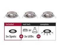 Paulmann Spots encastrés LED 92485 Choose – Spot orientable 3x10 W Acier brossé Alu