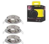 Spot encastré Choose Kit de base orientable rond 84mm 50° max. 3x10W 230V gradable Acier brossé Acier brossé G