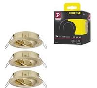 Spot encastré Choose Kit de base orientable rond 84mm 50° max. 3x10W 230V gradable Laiton brossé Laiton brossé G