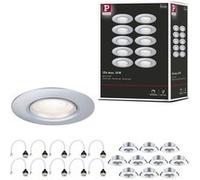 Spot encastré Kit de 10 fixe rond 90 mm GU10 max. 10x10W 230V gradable Chrome mat Chrome mat G