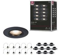 Spot encastré Kit de 10 fixe rond 90 mm GU10 max. 10x10W 230V gradable Noir Noir G